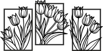 Tryptyk ażurowy Kompozycja z tulipanów 51022 Naklejkomania - zdjecie 1 - miniatura