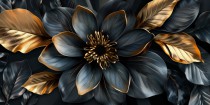 Nowoczesny obraz Kwiat glamour ze złotem 73034 Naklejkomania - zdjecie 6 - miniatura