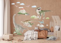 Naklejki na ścianę dla dzieci Dinozaury - erupcja wulkanu 52001 Naklejkomania - zdjecie 4 - miniatura