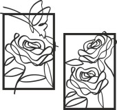 Obraz ażurowy, dyptyk Róże i motyl w abstrakcyjnym stylu 51020 Naklejkomania - zdjecie 1 - miniatura