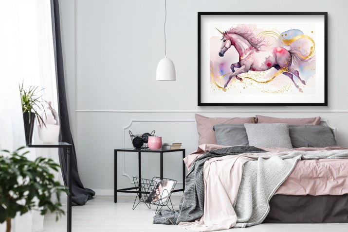 Kolorowy plakat dla dzieci Malowany jednorożec 24352 - zdjęcie 2