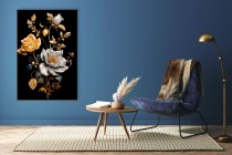 Obraz Kwiaty glamour - białe i złote róże 64633 Naklejkomania - zdjecie 2 - miniatura