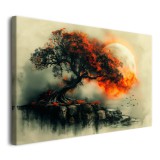 Klimatyczny obraz Samotne drzewo z księżycem 73063 Naklejkomania - zdjecie 6 - miniatura