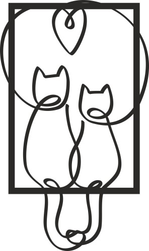 Obraz ażurowy Koty - serce 51015