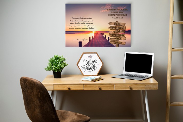 Personalizowany obraz dla nauczyciela na koniec roku - inspirujący cytat 20799 - zdjęcie 2