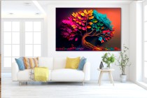 Nowoczesny obraz z efektem 3D Kolorowe drzewo 73047 Naklejkomania - zdjecie 6 - miniatura