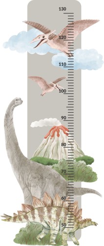 Naklejka ścienna dla dzieci - miarka wzrostu dinozaury 64406