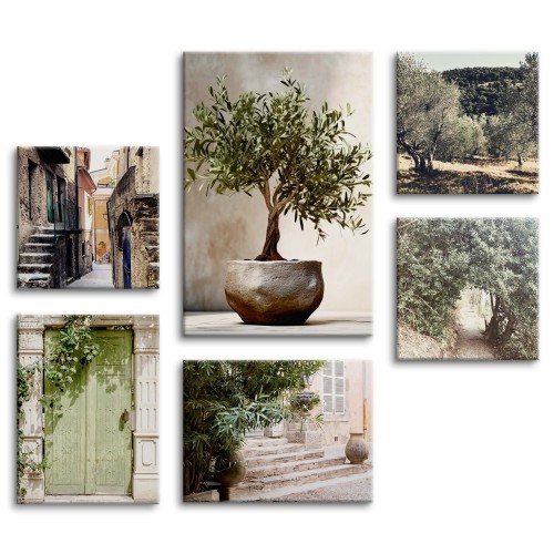 Obrazy śródziemnomorski krajobraz- oliwny gaj, Włoskie Uliczki 20848 Naklejkomania - zdjecie 1