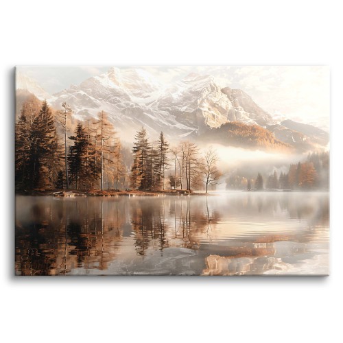 Obraz na płótnie Krajobraz spokojnego  jeziora w górach 20833