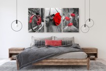 Obrazy na ścianę sypialni, salonu czerwień i szarości 20296 Naklejkomania - zdjecie 2 - miniatura