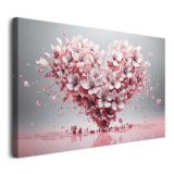 Abstrakcyjny romantyczny obraz Serce z Różowych Kwiatów Wiśni 73108 Naklejkomania - zdjecie 2 - miniatura