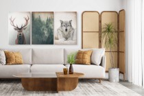 Obraz na ścianę do sypialni las, jeleń, wilk 20354 Naklejkomania - zdjecie 4 - miniatura