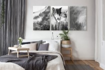 Obrazy na ścianę sypialni, salonu skandynawskie, las, wilki 20293 Naklejkomania - zdjecie 3 - miniatura