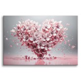 Abstrakcyjny romantyczny obraz Serce z Różowych Kwiatów Wiśni 73108 Naklejkomania - zdjecie 1 - miniatura