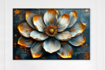 Obraz na ścianę Złoty Kwiat Lotosu - Elegancki Obraz na Płótnie Złoto 73123 Naklejkomania - zdjecie 3 - miniatura