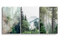 Obrazy tryptyki na ścianę mglisty krajobraz 20653 Naklejkomania - zdjecie 1 - miniatura