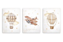 Subtelne plakaty do pokoju dziecięcego Balony i Samolot w chmurach kd091 Naklejkomania - zdjecie 7 - miniatura