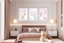 Zestaw trzech plakatów plakaty na ścianę syrenka i zwierzątka KD055 Naklejkomania - zdjecie 4 - miniatura
