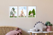 Zestaw trzech plakatów plakaty na ścianę w ramie pastelowe zwierzątka KD031 Naklejkomania - zdjecie 7 - miniatura