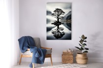 Obraz na płótnie Samotne drzewo nad jeziorem - Dekoracja ścienna 20865 Naklejkomania - zdjecie 3 - miniatura