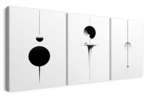 Minimalistyczny tryptyk z geometrycznym wzorem | Abstrakcyjny Księżyc w trzech częściach | Czerń i biel 20859 Naklejkomania - zdjecie 2 - miniatura