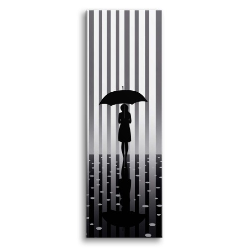 Czarno-biały obraz na płótnie Kobieta z parasolem | Dekoracja ścienna do salonu 20868 Naklejkomania - zdjecie 1