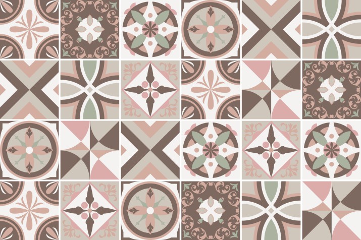 Naklejki na płytki ceramiczne, kafelki | Mozaika, geometryczny wzór | Samoprzylepna okleina w stylu Vintage 65525 - zdjęcie 7