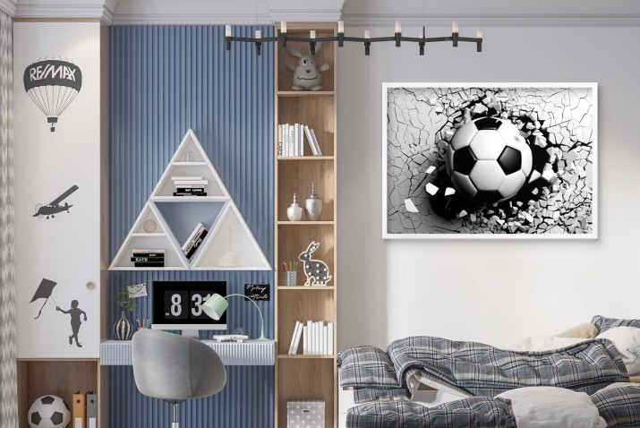 Plakat z efektem 3D | Piłka Nożna w ściane | Plakat młodzieżowy z motywem piłkarskim | Dekoracja 3D dla fana futbolu 61710 - zdjęcie 6