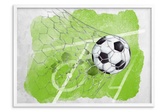 Plakat Piłka Nożna | Plakat młodzieżowy Piłka w akwareli do pokoju nastolatka| Dekoracja dla fana sportu 61709 - zdjęcie 3
