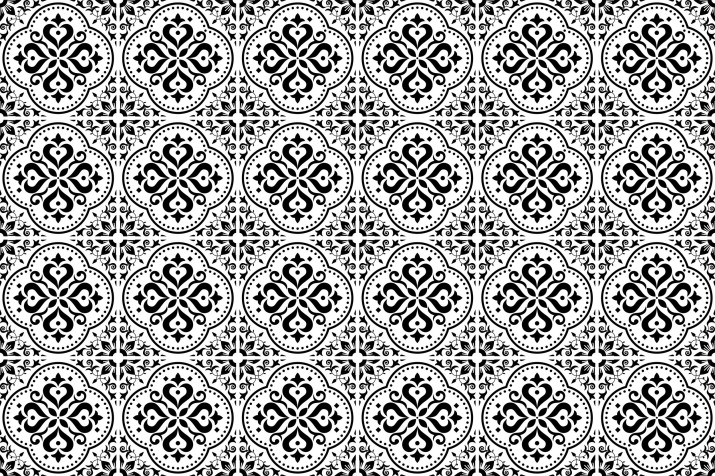Naklejki na płytki ceramiczne, kafelki | Mozaika, czarno-biały orientalny wzór | Okleina do kuchni, łazienki 65527 - zdjęcie 6