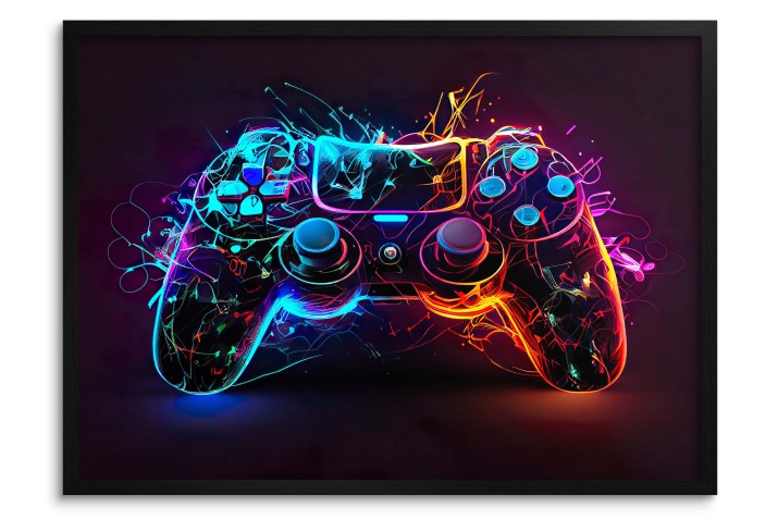 Młodzieżowa dekoracja | Neonowy Plakat gamingowy | Pad Kontroler PlayStation 61700