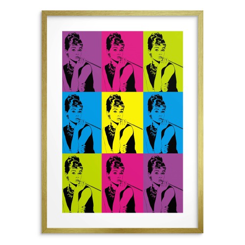 Kolorowy Plakat Audrey Hepburn | Plakat Pop-Art | Kontrastowa dekoracja w stylu Retro 23240 - zdjęcie 3