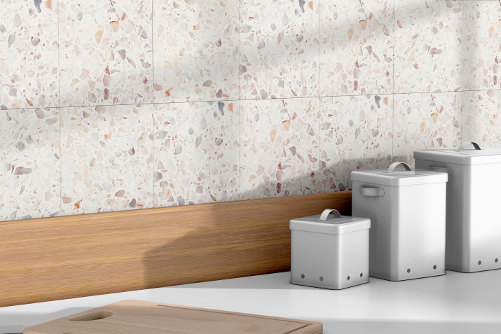 Naklejki na płytki ceramiczne, kafelki | Lastryko-Beż i Brąz | Nowoczesna, samoprzylepna okleina 65524 - zdjęcie 6