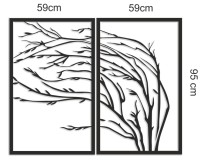 Dwuczęściowy obraz ażurowy- Gałęzie | Obraz 3D na ścianę | Panel ażurowy z motywem drzewa 66829 Naklejkomania - zdjecie 6 - miniatura
