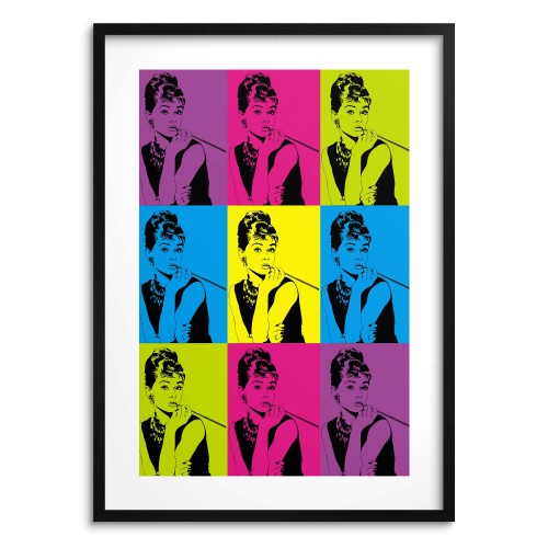 Kolorowy Plakat Audrey Hepburn | Plakat Pop-Art | Kontrastowa dekoracja w stylu Retro 23240 Naklejkomania - zdjecie 1