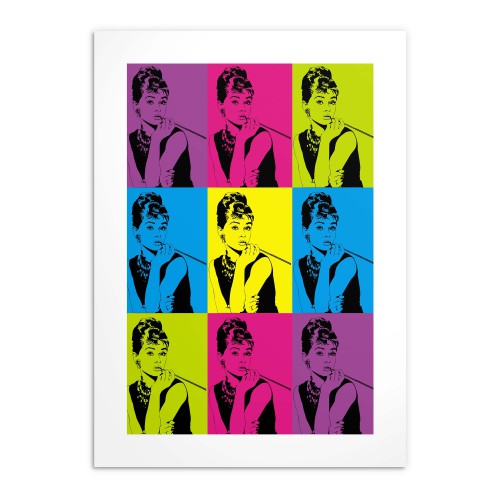 Kolorowy Plakat Audrey Hepburn | Plakat Pop-Art | Kontrastowa dekoracja w stylu Retro 23240 - zdjęcie 7
