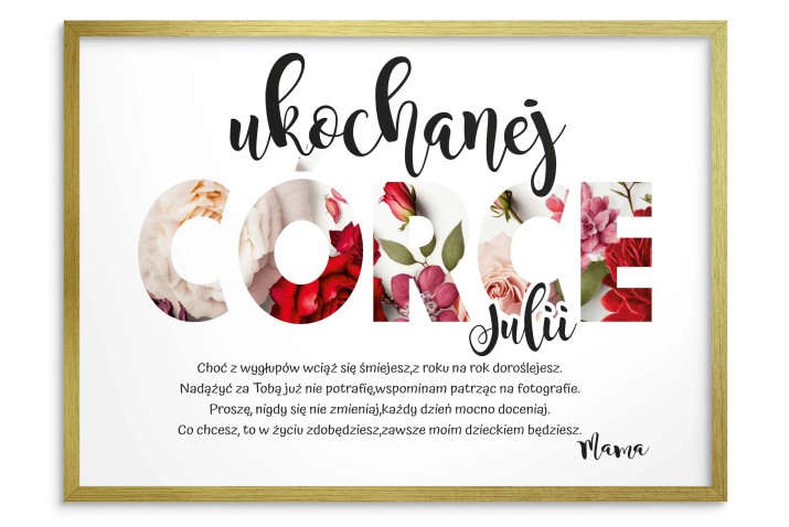 Personalizowany Plakat z Imieniem i cytatem- Idealny Prezent dla Córki 81300 - zdjęcie 2