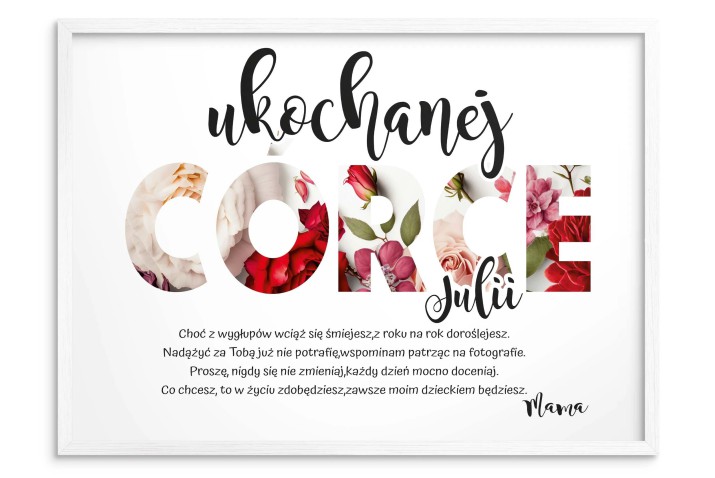 Personalizowany Plakat z Imieniem i cytatem- Idealny Prezent dla Córki 81300 - zdjęcie 3