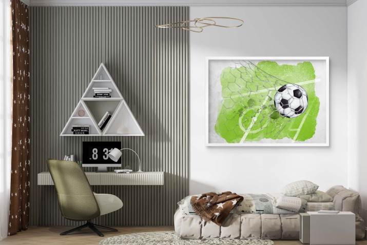 Plakat Piłka Nożna | Plakat młodzieżowy Piłka w akwareli do pokoju nastolatka| Dekoracja dla fana sportu 61709 - zdjęcie 6