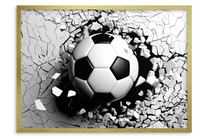 Plakat z efektem 3D | Piłka Nożna w ściane | Plakat młodzieżowy z motywem piłkarskim | Dekoracja 3D dla fana futbolu 61710 - zdjęcie 2