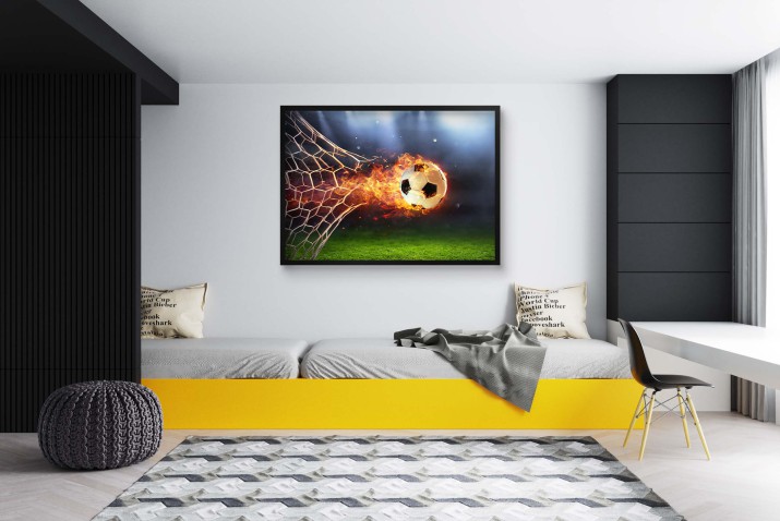 Sportowy Plakat Piłka Nożna – Energia i Pasja na Ścianie | Piłka Nożna w Płomieniach | Dekoracja do pokoju młodzieżowego 61707 - zdjęcie 5