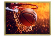 Plakat do Pokoju Młodzieżowego – Koszykówka, Piłka i Kosz | Dynamiczny Plakat Koszykówka 61706 - miniaturka 2