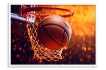 Plakat do Pokoju Młodzieżowego – Koszykówka, Piłka i Kosz | Dynamiczny Plakat Koszykówka 61706 - miniaturka 3