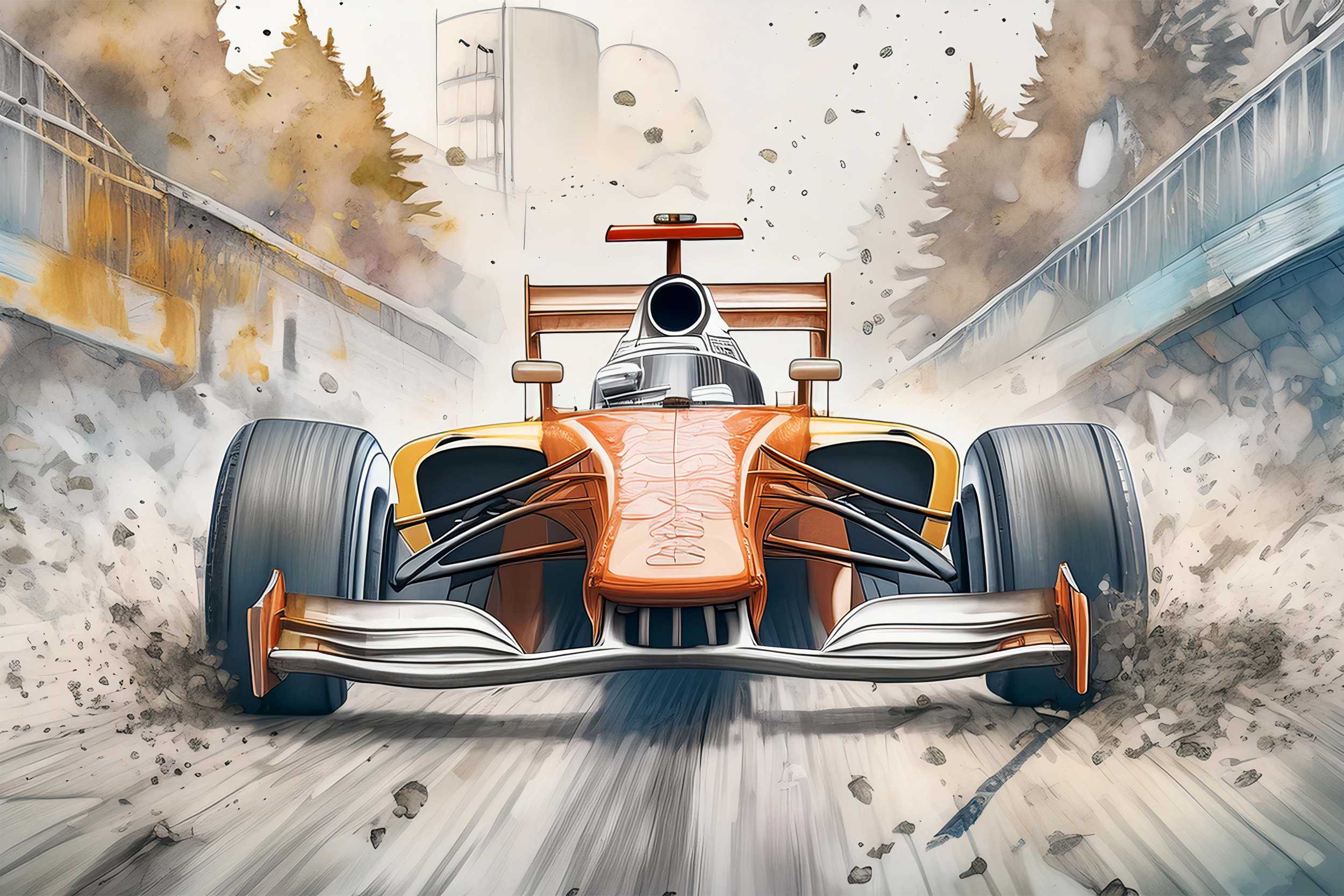 Tapeta papierowa Formuła 1 - Wyścigowy Bolid F1 | Nowoczesna dekoracja ścienna | Tapeta do pokoju młodzieżowego 21325 - zdjęcie 2