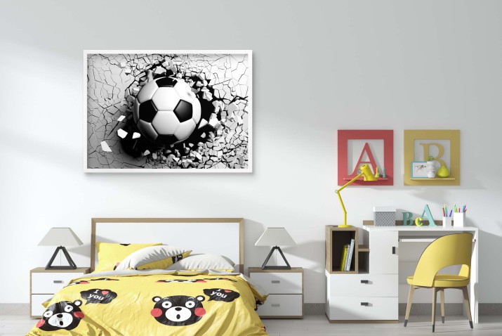 Plakat z efektem 3D | Piłka Nożna w ściane | Plakat młodzieżowy z motywem piłkarskim | Dekoracja 3D dla fana futbolu 61710 - zdjęcie 5