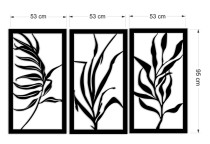 Tryptyk ażurowy z Abstrakcyjnym Wzorem- motyw roślinny | Obraz 3D na ścianę | Panel ażurowy  66831 Naklejkomania - zdjecie 6 - miniatura