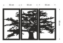 Obraz 3D Kontury Drzewa | Ażurowy Tryptyk Drzewo- Boho Dekoracja ścienna | Panel ażurowy z motywem drzewa 66844 Naklejkomania - zdjecie 5 - miniatura