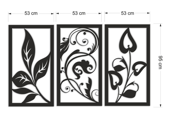 Ażurowy Obraz 3D z Motywem Roślinnym - Nowoczesne Panele Ścienne | Elegancki i Minimalistyczny Design 66837 - zdjęcie 6