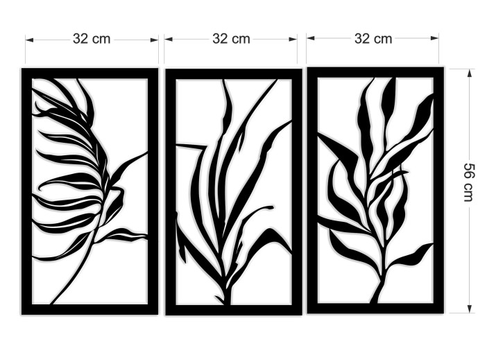 Tryptyk ażurowy z Abstrakcyjnym Wzorem- motyw roślinny | Obraz 3D na ścianę | Panel ażurowy  66831 - zdjęcie 5