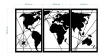 Tryptyk ażurowy | Mapa świata i Róża Wiatrów | Dekoracja 3d na ścianę | 26041 Naklejkomania - zdjecie 5 - miniatura